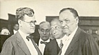 Prosecutor Robert Crowe (left) and defense attorney Clarence Darrow