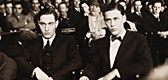 Nathan Leopold (left) and Richard Loeb in the courtroom
