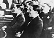 Nathan Leopold (left) and Richard Loeb, amused in the courtroom