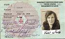 April 14, 1930 Dept. of Labor Immigrant ID card for Violet Sharp, the "Suicidal Maid," who was the Lindberghs' parolor maid.<BR><BR>On June 10, 1932, she took her own life by swallowing poison, which led some to speculate that she had been involved in the kidnapping and/or murder of Charles Lindbergh, Jr.