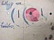 The kidnapper's "signature, " consisting of a red dot and three holes