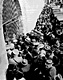 Crowd outside the courtroom during the trial.<BR><BR>The trial attracted widespread media attention and was dubbed the "Trial of the Century." Hauptmann was also named "The Most Hated Man in the World." The trial was held in Flemington, New Jersey, and ran from January 2 to February 13, 1935.