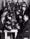 Press room during the trial.<BR><BR>The trial attracted widespread media attention and was dubbed the "Trial of the Century." Hauptmann was also named "The Most Hated Man in the World." The trial was held in Flemington, New Jersey, and ran from January 2 to February 13, 1935.