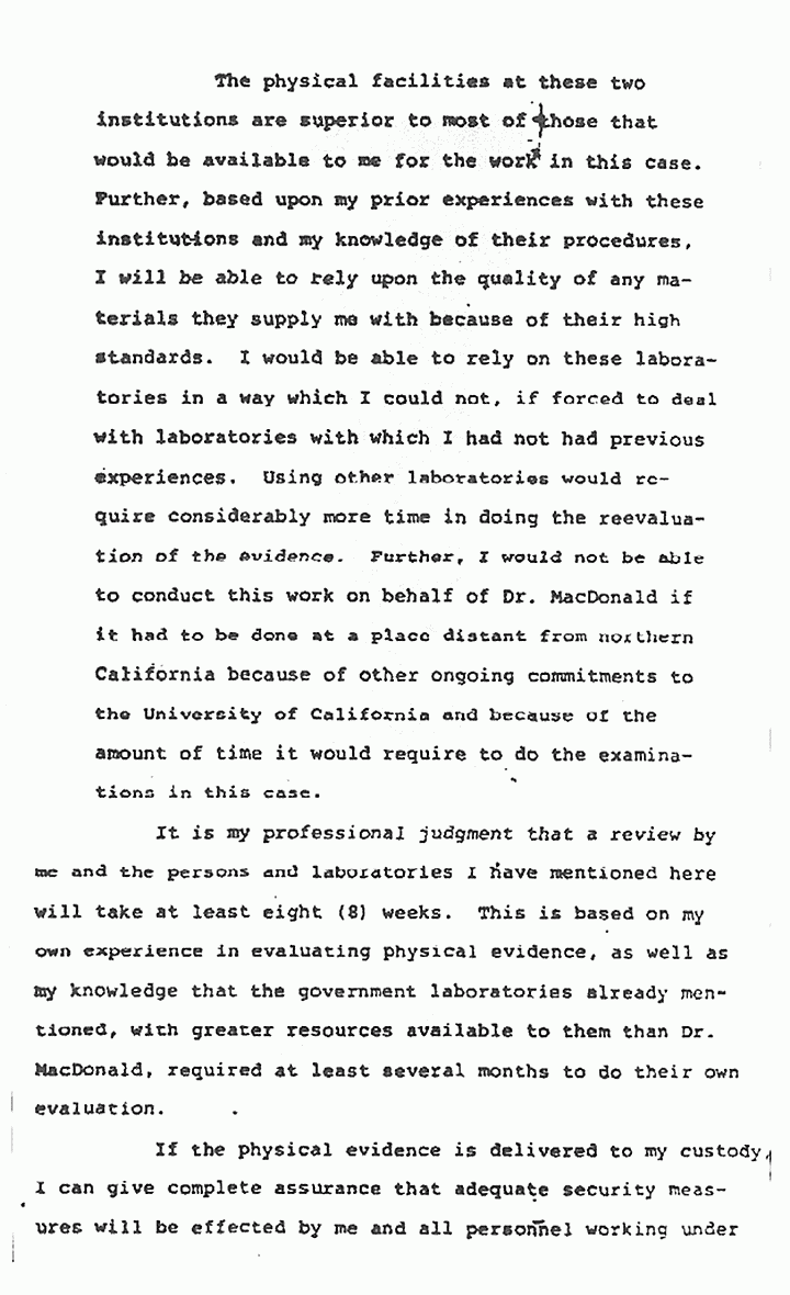 March 26, 1979: Affidavit of Dr. John Thornton in Support of Defendant's Motion to Compel production of Tangible Objects, p. 4 of 5