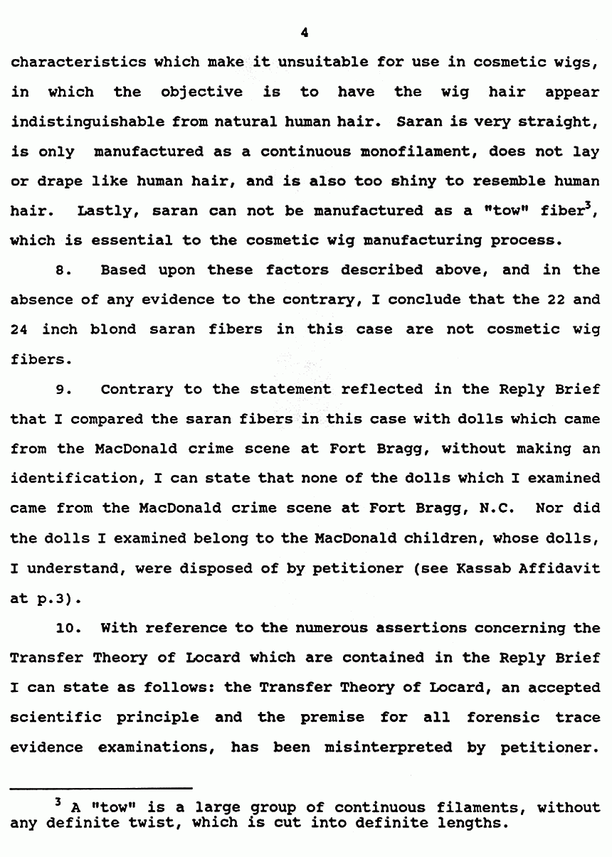 May 21, 1991: Supplemental Affidavit of Michael Malone (FBI) re: Synthetic Fibers p. 4 of 5
