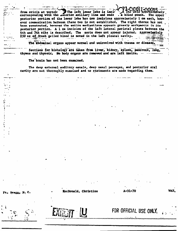 Death certificate and autopsy report of Kristen MacDonald, p. 5 of 14