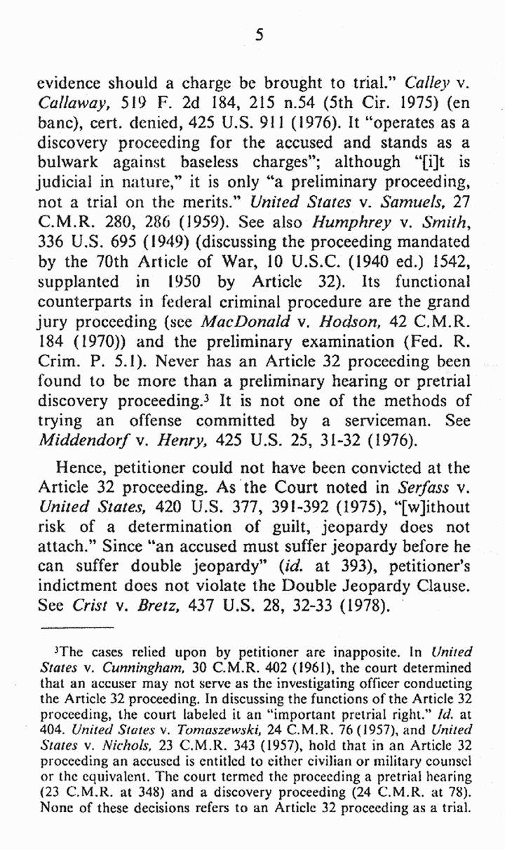 February 1979: Supreme Court of the United States, On Petition for Writ of Certiorari to the U. S. Court of Appeals for the 4th Circuit: Brief for the United States in Opposition, p. 5 of 9