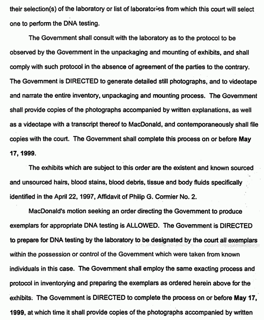 March 26, 1999: Order re: DNA Testing p. 2 of 4