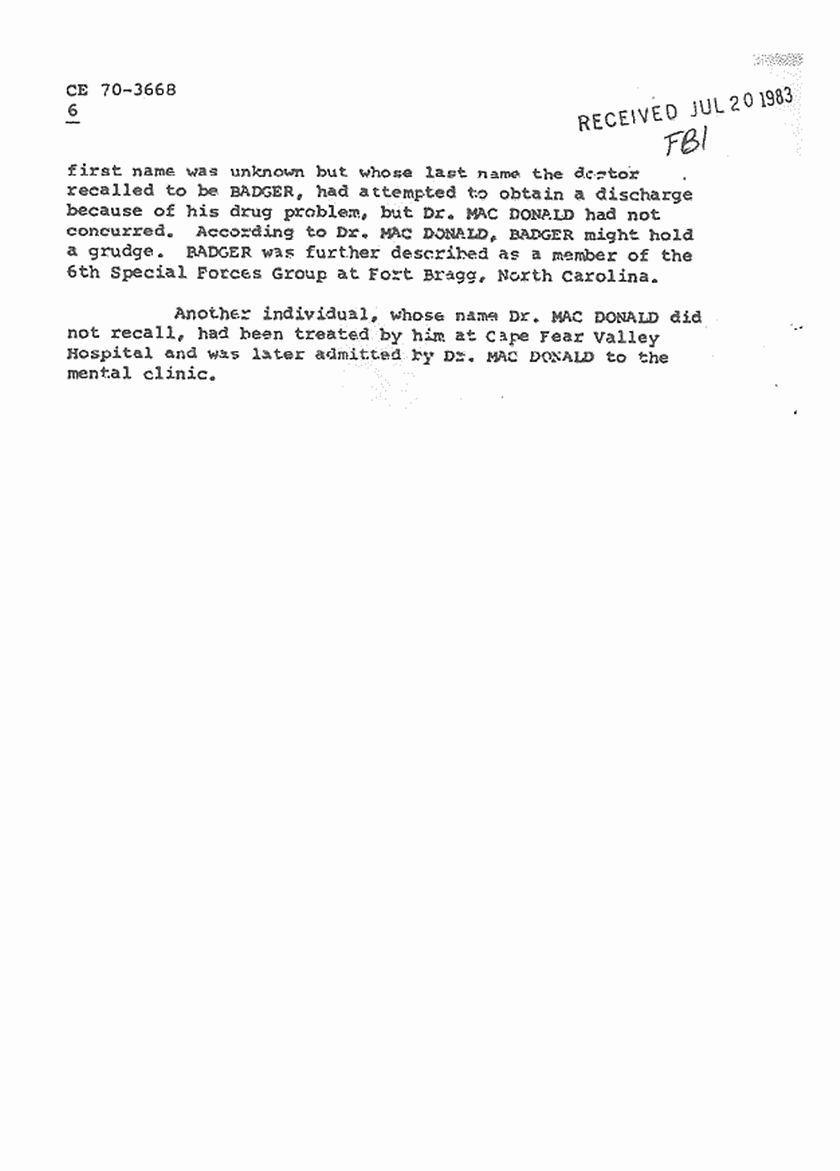 February 25, 1970: FBI File re: Feb. 19, 1970 interview of Lt. Joseph Paulk, p. 6 of 6