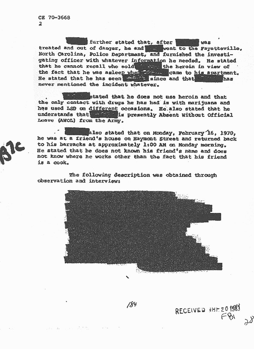 March 2, 1970: FBI File re: Investigative activity reported Feb. 20, 1970, p. 4 of 8