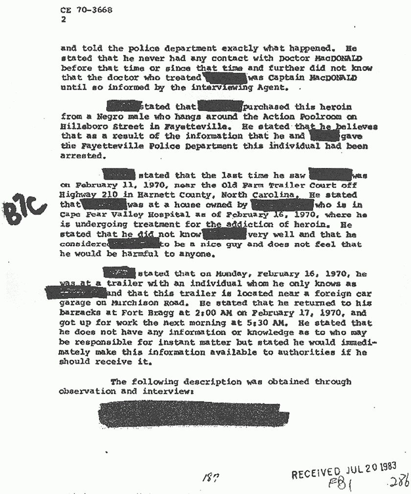 March 2, 1970: FBI File re: Investigative activity reported Feb. 20, 1970, p. 7 of 8