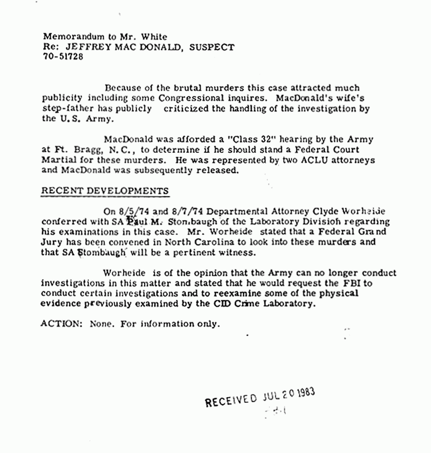 FBI memo re: DOJ's possible request for further investigation | Jeffrey ...