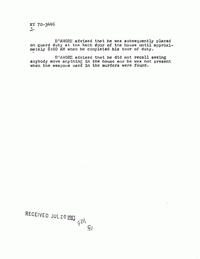 September 27, 1974: FBI File re: MP Mario D'Amore's observations (reported Sep. 17, 1974), p. 3 of 3