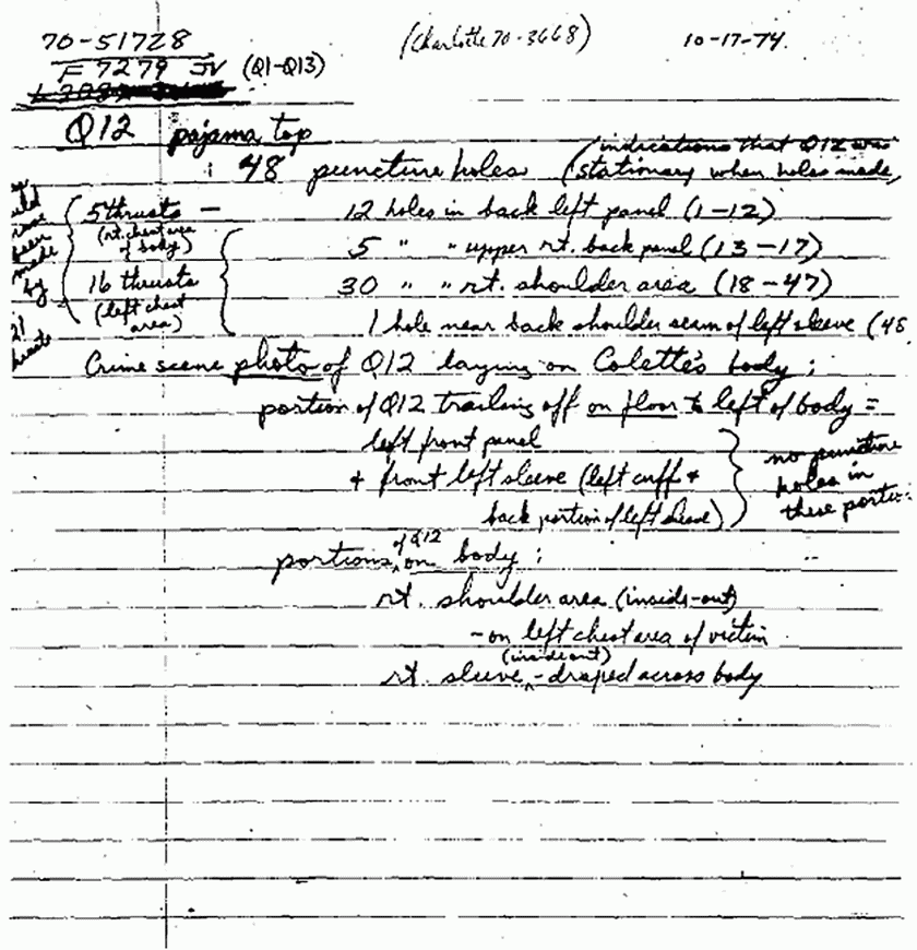 October 17, 1974: Notes and drawings of Paul Stombaugh, p. 1 of 9