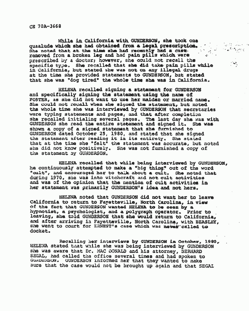 October 7, 1981: FBI File re: Investigative activity reported Sep. 9, 1981 re: Helena Stoeckley, p. 4 of 10