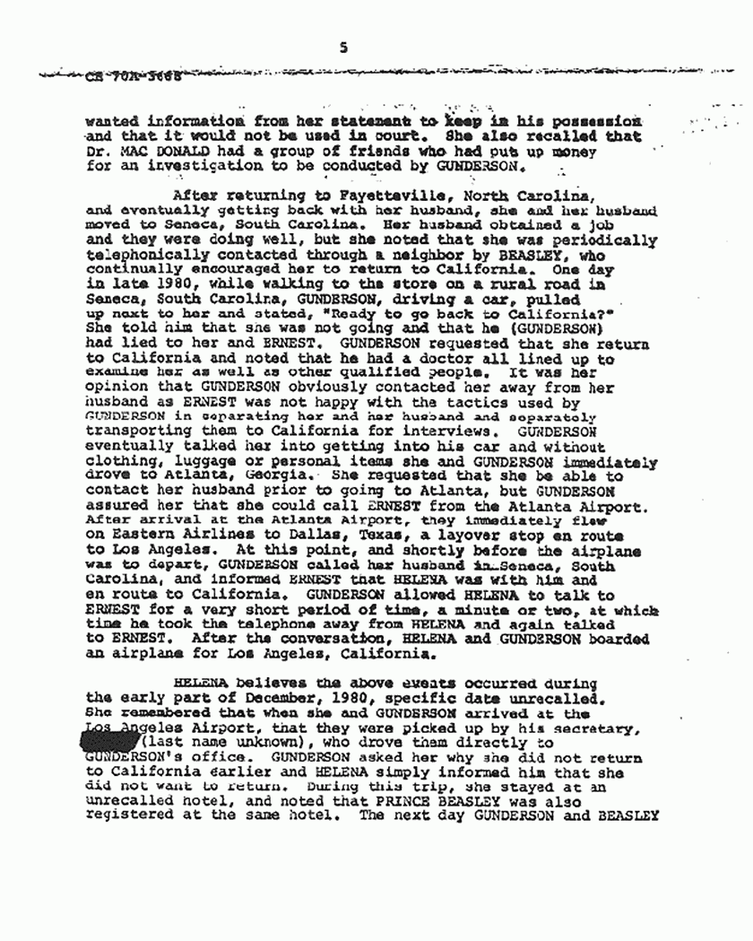 October 7, 1981: FBI File re: Investigative activity reported Sep. 9, 1981 re: Helena Stoeckley, p. 5 of 10