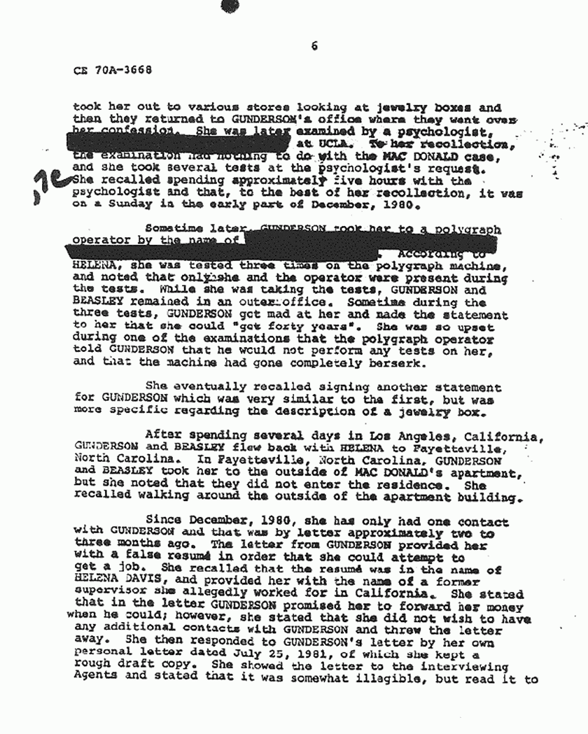 October 7, 1981: FBI File re: Investigative activity reported Sep. 9, 1981 re: Helena Stoeckley, p. 6 of 10