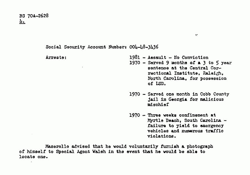 November 30, 1981: FBI File re: Nov. 17, 1981 interview of Allen Mazerolle, p. 4 of 4