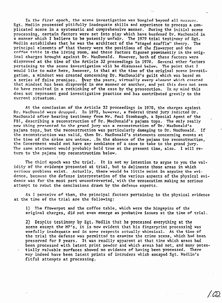 May 7, 1982: Letter from John Thornton to Judge William Webster (Director, FBI) re: Physical evidence examinations, p. 2 of 4