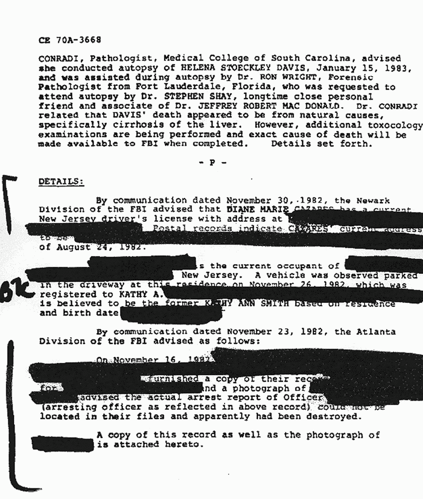 February 1, 1983: FBI letter to Brian Murtagh re: Helena Stoeckley, other suspects, and Ted Gunderson, p. 2 of 2