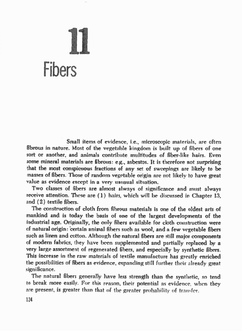 Excerpt from Crime Invesigation (Fibers), by Paul Kirk, edited by John Thornton; published by John Wiley & Sons Inc; Second Edition (June 1974), p. 2 of 6
